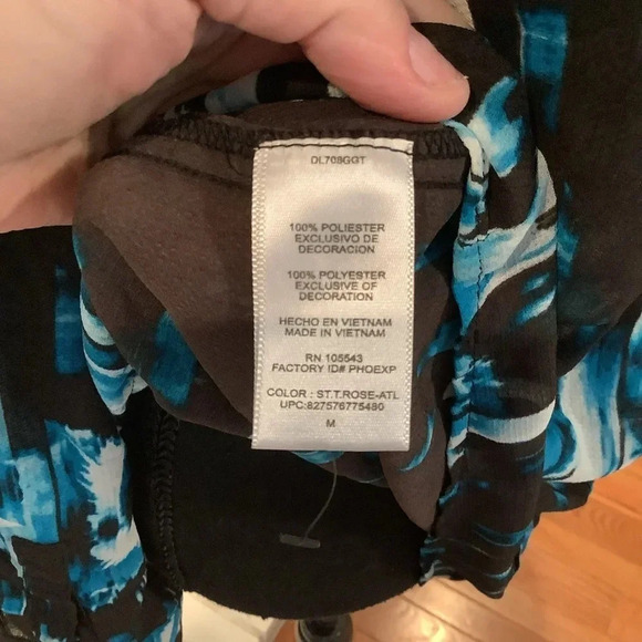 #235 Beautiful Derek Lam Blue Abstract Button up Shirt Size Medium - Picture 7 of 7